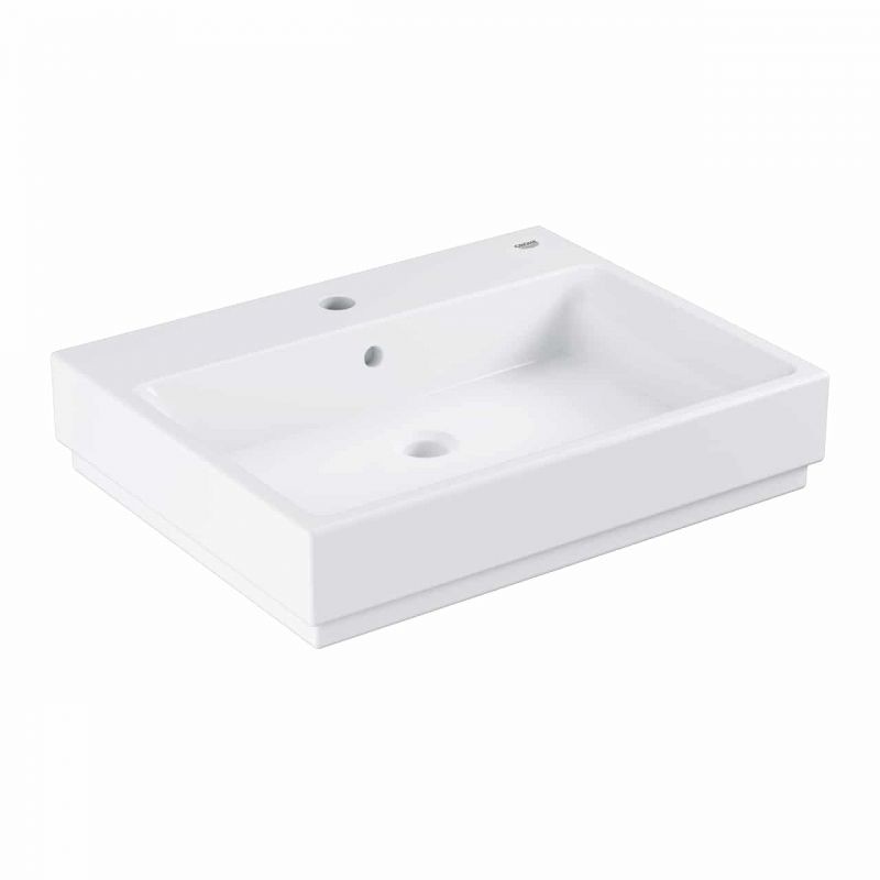 LAVOAR CUBE CERAMIC 60 CM, MONTAJ PE BLAT, SUPRAFATA PUREGUARD, 60X49 CM